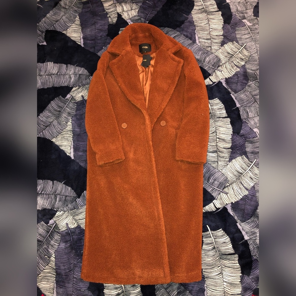 Maje long faux fur coat